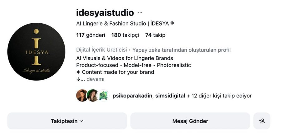Ayşenur'un 180 takipçili stüdyo hesabı